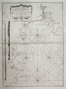 Plan van de baaien van Polkerris en Mevagizey in Cornwall door British School