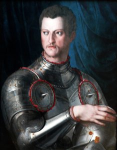 Portret van Cosimo I dei Medici in harnas.