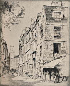 Cour des Halles, Rue St Jacques, 1915 door Bror Julius Olsson Nordfeldt