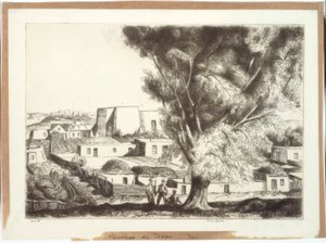 Ranches van Taos door Bror Julius Olsson Nordfeldt