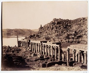 Ruïnes van de tempel van Isis in Egypte - foto van de Zangali broers, eind 19e eeuw