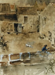 Een binnenplaats in Grez-Sur-Loing door Bruno Andreas Liljefors