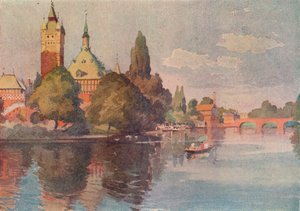 Het Shakespeare Memorial Theatre, Stratford On Avon, ca. 1905 door Buddig Anwylini Pughe