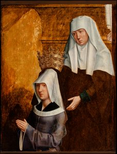 Guillemette de Vergy en haar patroonheilige, mogelijk Elizabeth van Hongarije door Burgundian
