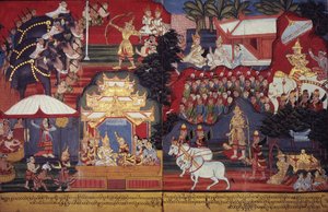 De toekomstige Boeddha groeit op, ca. 1800-20 door Burmese School
