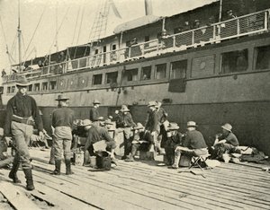 13e Infanterie bij het ontbijt, Spaans-Amerikaanse oorlog, 11 juni 1898, 1899 door Burr McIntosh