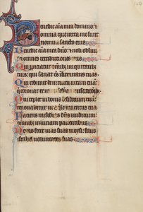 Beginletter B: Een adelaar die een steen in een fontein duwt door Bute Master