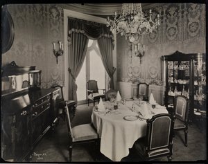 Privé-eetkamer in het Hotel Knickerbocker, 1906