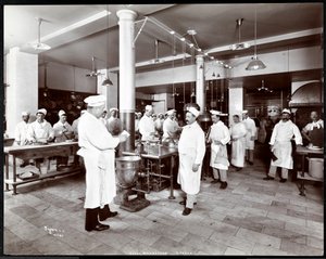 De keuken van het Hotel Manhattan, 1902