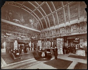 De lobby van het Hotel Walton, Philadelphia, c.1905
