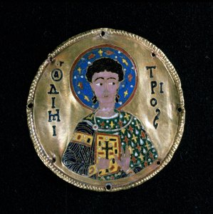 Buste van St. Demetrius, email, Byzantium door Byzantine