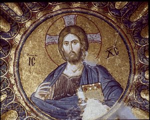 Christus Pantocrator (mozaïek) door Byzantine