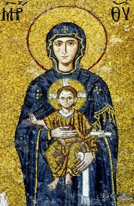 Comnenus-mozaïek die Madonna en Kind afbeeldt, Hagia Sophia, Turkije