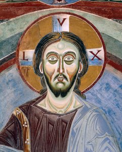 Gezicht van Christus Pantocrator (detail) door Byzantine