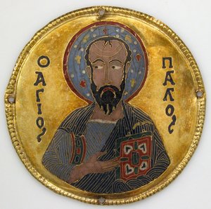 Medaille met Sint Paulus van een Icoonlijst, ca. 1100 (goud, zilver en email cloisonné)