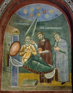 Sint Eldrad sterft en ontvangt de Eucharistie, detail (detail) door Byzantine