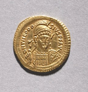 Solidus van Theodosius II en Valentinianus III door Byzantine