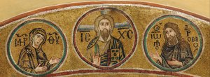 Deesis: Christus, de Maagd Maria en Johannes de Doper door Byzantine Byzantine