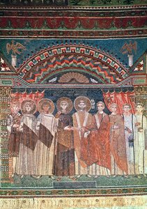 Constantijn IV (654-85) verleent bisschop Reparatus privileges voor de kerk van Ravenna, 671-77 door Byzantine School