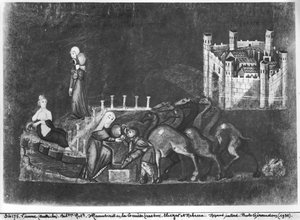 Rebecca en Eliezer bij de bron, uit de Wenen Genesis