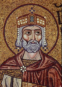 Koning David (10e eeuw v.Chr.) (detail) door Byzantine School