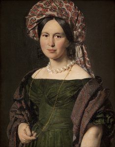 De vrouw van de kunstenaar met een tulband door C.A. Jensen