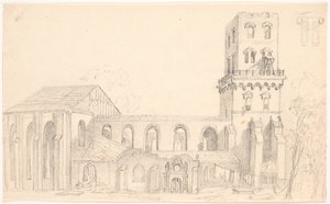 Ruïnes van de Nicolaikerk, Kopenhagen door C.A. Lorentzen