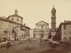 Uitzicht op Milaan: Piazzo Santo Stefano door C.D. Wagner