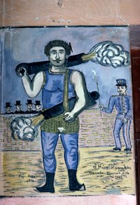 Panais Koutalianos (1847-1916), sterke man met geweren, schilderij geïnspireerd door de Griekse volkscultuur, door Theophilos Hatzimihail (1870-1934), Griekenland (foto)