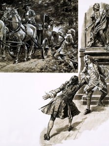 George Frederic Händel (gouache op papier)