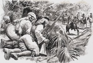 Gewapende mannen in jungle