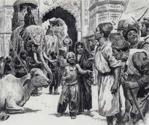 De Parade (gouache op papier)