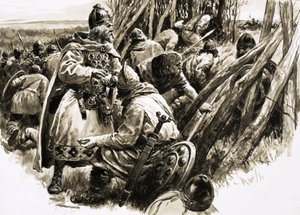 Met een kleine groep trouwe volgelingen trok Koning Alfred zich terug in de moerassen door C.L. Doughty