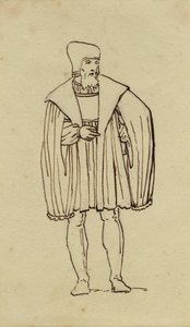 Kostuumstudie uit de 16e eeuw door Christoffer Wilhelm Eckersberg