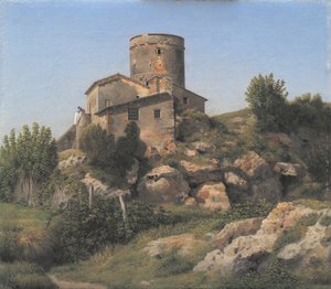 Een gebouw bij Tor di Quinto buiten Rome door Christoffer Wilhelm Eckersberg