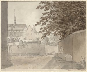 Bij de Saint-Martin kerk in Montmorency, ten noorden van Parijs, 10 juli 1812 door Christoffer Wilhelm Eckersberg