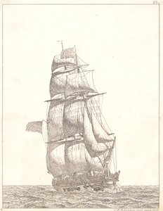 Een Noord-Amerikaanse brig door Christoffer Wilhelm Eckersberg