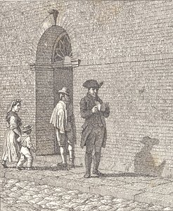 Voor een kerkdeur door Christoffer Wilhelm Eckersberg