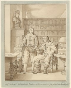 Frederik III laat de Koninklijke Wet opstellen door Peder Schumacher door Christoffer Wilhelm Eckersberg