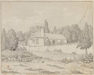 Het huis van Jean Jacques Rousseau in de paleistuin van Ermenonville