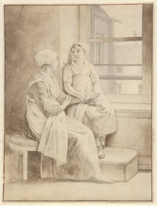 Moeder en dochter. Gastvrouw van Eckersberg in Parijs door Christoffer Wilhelm Eckersberg