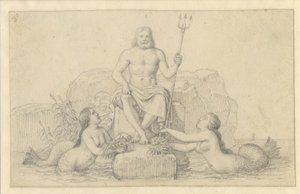Neptunus en twee nereïden door Christoffer Wilhelm Eckersberg