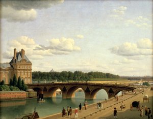 Parijs, uitzicht op de Pont Royal, Quai Voltaire
