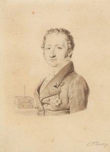 Portret van de Noorse natuurkundige Christoffer Hansteen. Borstbeeld en face links door Christoffer Wilhelm Eckersberg