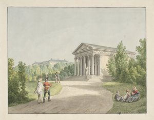 Prospect van Frederiksberg tuin bij het kasteel en Apistemplet