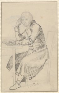 Zittende man aan een tafel door Christoffer Wilhelm Eckersberg