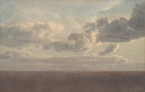 Studie van wolken boven de zee door Christoffer Wilhelm Eckersberg