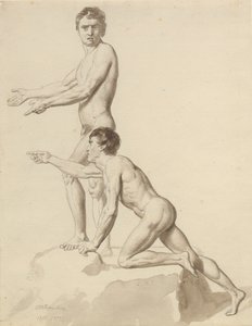 Twee Israëlieten op een rotsblok door Christoffer Wilhelm Eckersberg