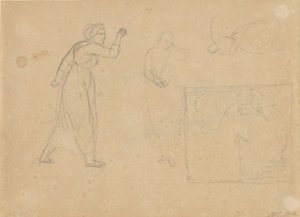 Schets voor Het verhaal van een gevallen meisje, blad 1 door Christoffer Wilhelm Eckersberg