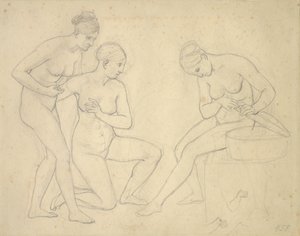 Schets voor het schilderij van de dochters van Cekrops door Christoffer Wilhelm Eckersberg